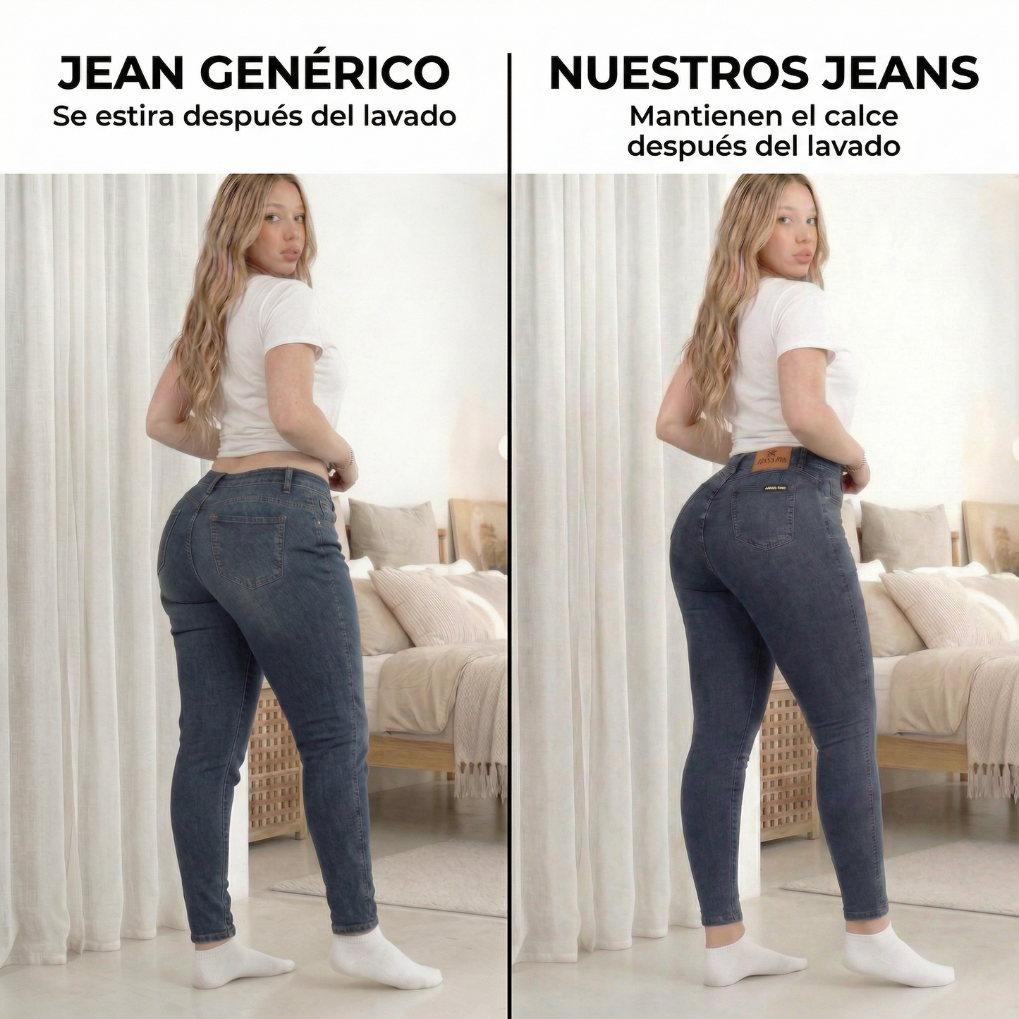 Jeans Super elastizado Azul tiro alto